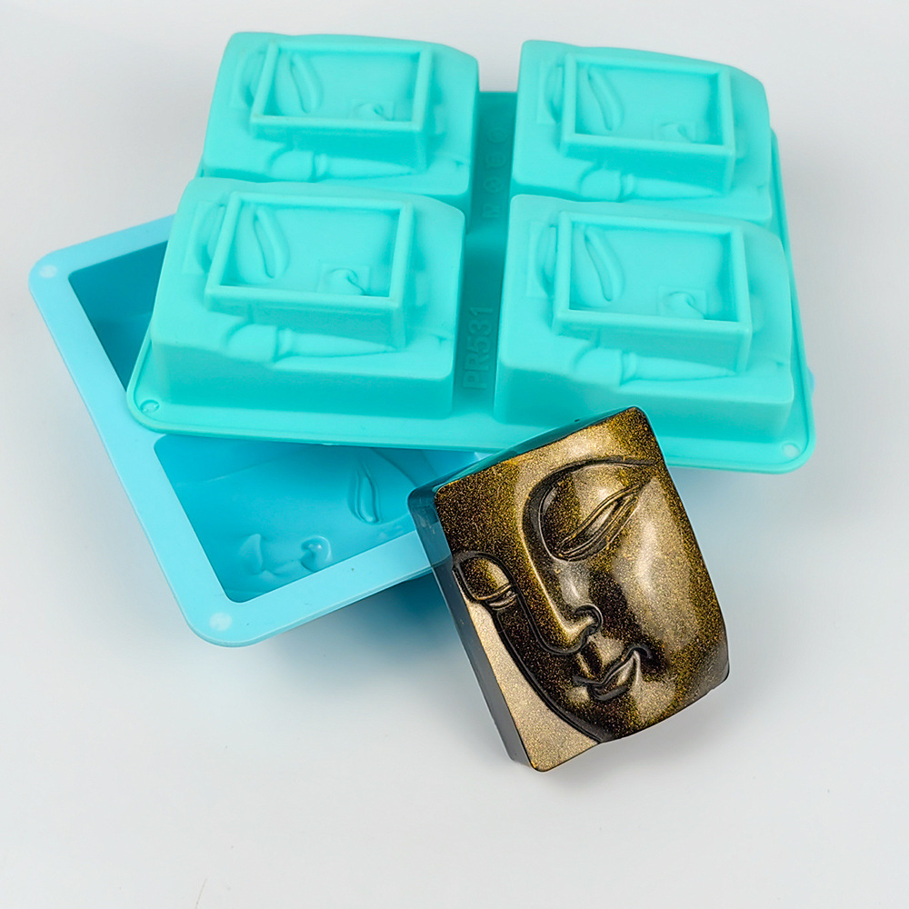 Candle Supplies In Bulk - 4 Holes Buddha Portrait Soap Mold