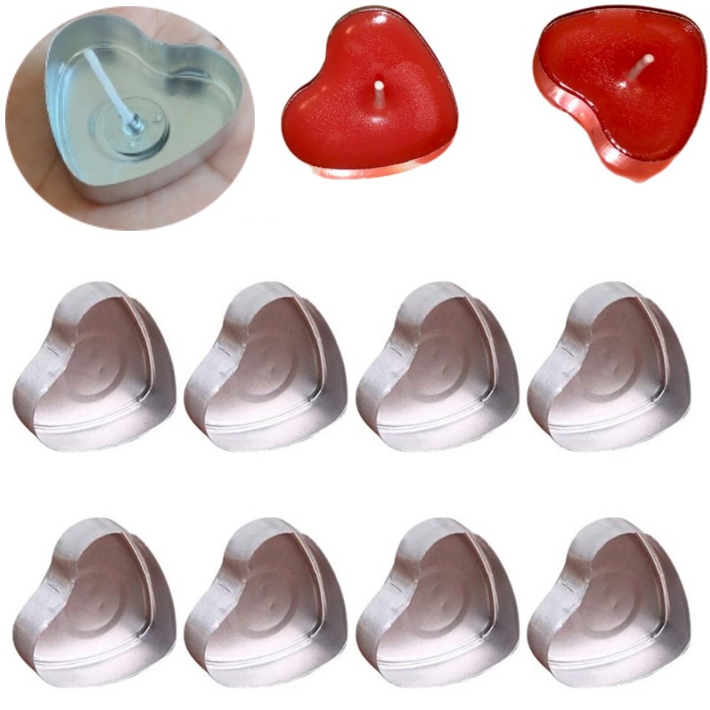 100 Sets Heart shaped Empty Al - Candle Supplies In Bulk 评论和价格
