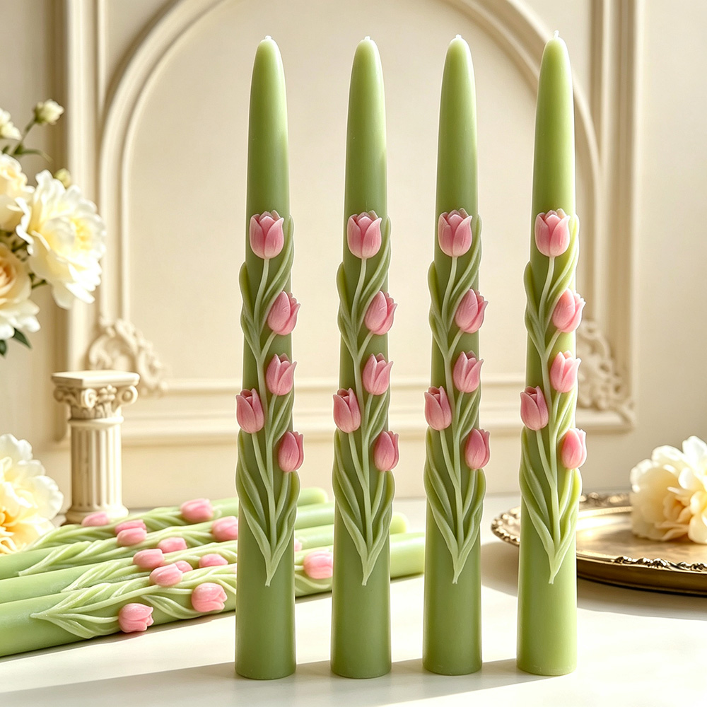 Long Pole Flower Taper Candle  - Candle Supplies In Bulk 评论和价格