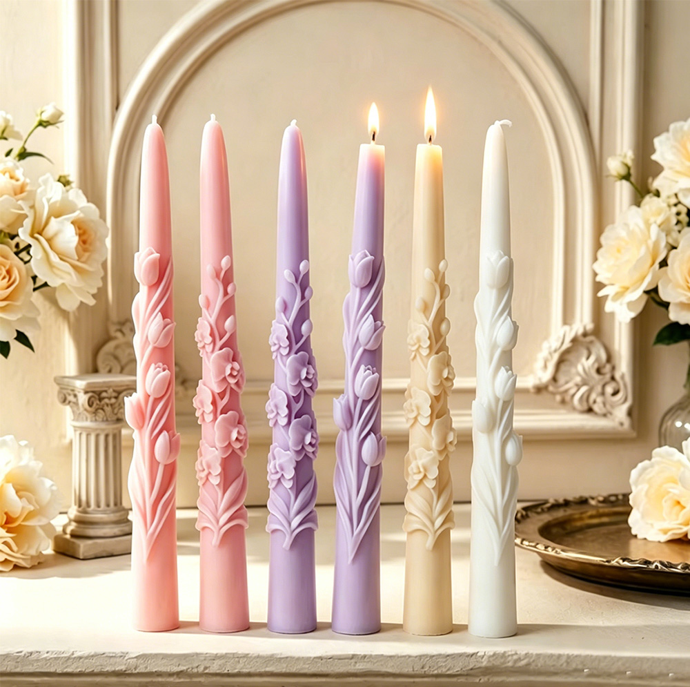 Long Pole Flower Taper Candle  - Candle Supplies In Bulk 评论和价格