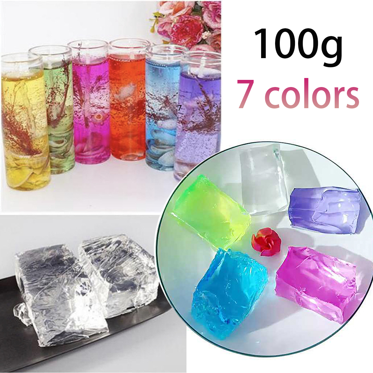 100G 7Colors Jelly Wax DIY Han - Candle Supplies In Bulk 评论和价格