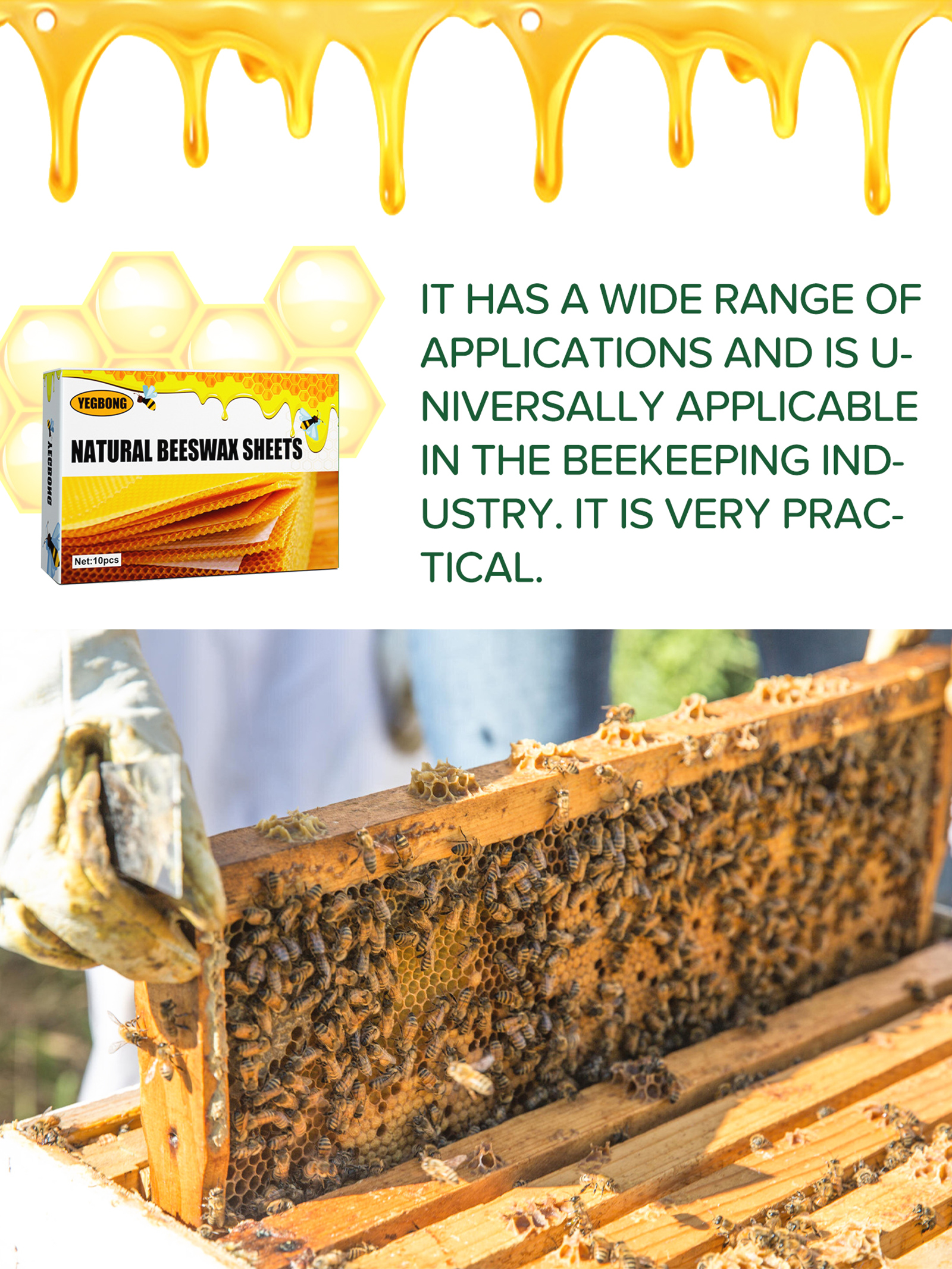 10Pcs Natural Honeycomb Bee Wa - Candle Supplies In Bulk 评论和价格