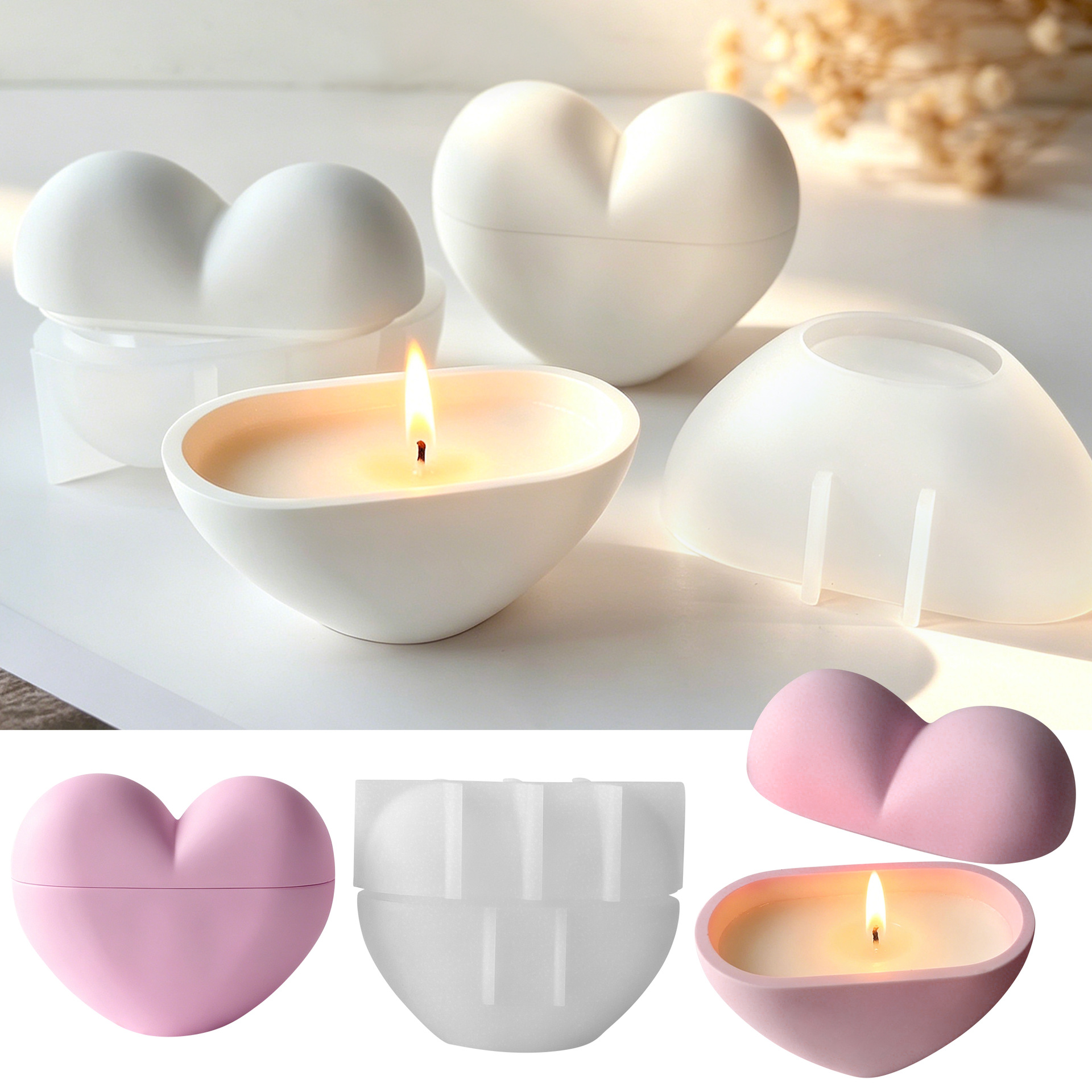 DIY Heart Shape Candle Jar Sil - Candle Vessel Supplies 评论和价格